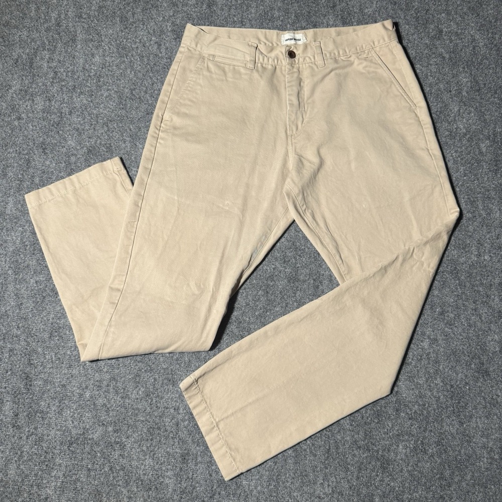 Taylor Stitch The Democratic Foundation Pant Cotton Khaki Brown Chino Men 34x31